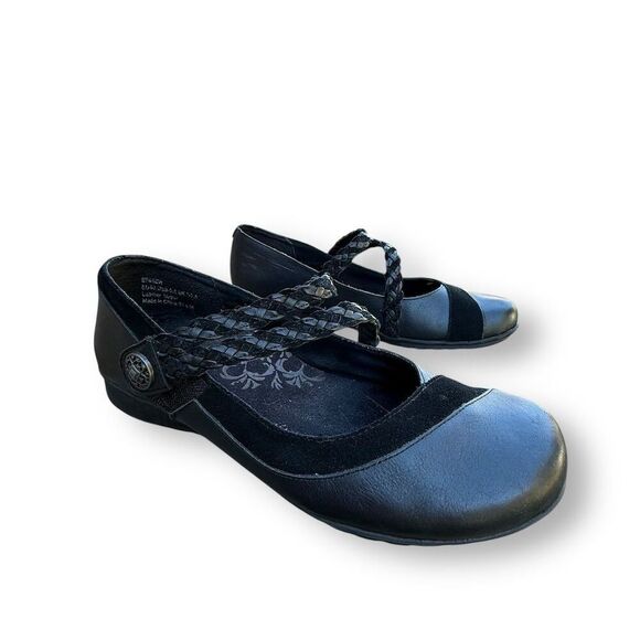 Aetrex Ada Braided Mary Jane Black Women's Flats Size 9-9.5 - Picture 1 of 11